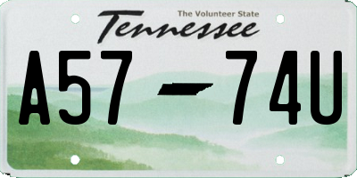 TN license plate A5774U