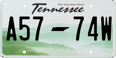 TN license plate A5774W