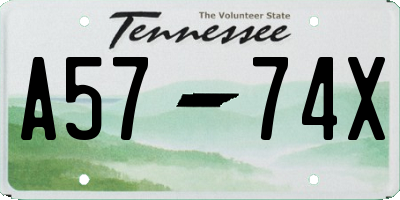 TN license plate A5774X