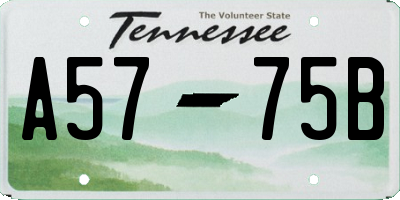 TN license plate A5775B