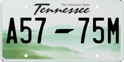 TN license plate A5775M