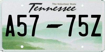 TN license plate A5775Z