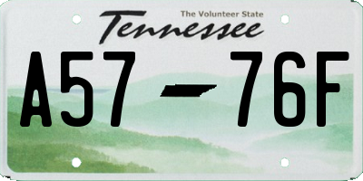 TN license plate A5776F