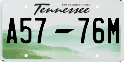 TN license plate A5776M