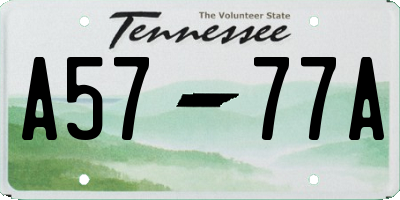 TN license plate A5777A