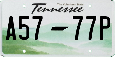 TN license plate A5777P