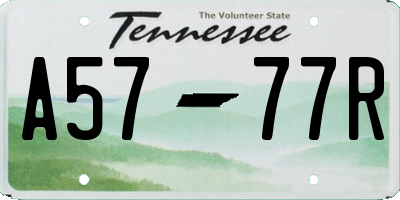TN license plate A5777R
