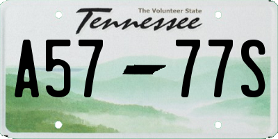 TN license plate A5777S