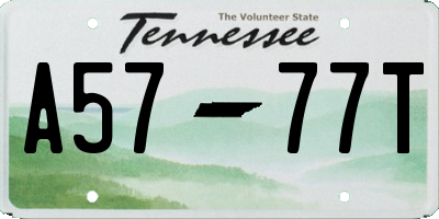 TN license plate A5777T