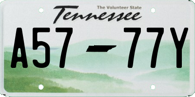TN license plate A5777Y