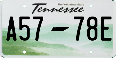 TN license plate A5778E