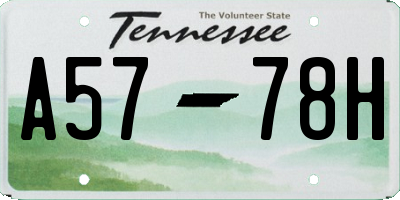 TN license plate A5778H
