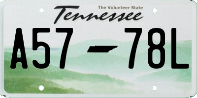 TN license plate A5778L