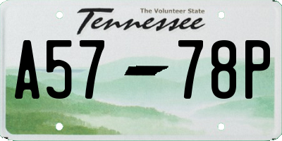 TN license plate A5778P
