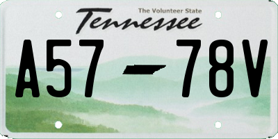 TN license plate A5778V