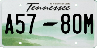 TN license plate A5780M