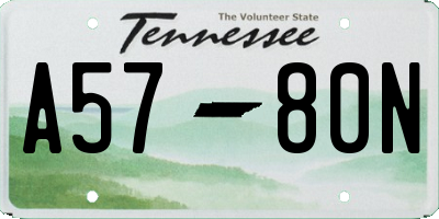 TN license plate A5780N