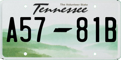 TN license plate A5781B