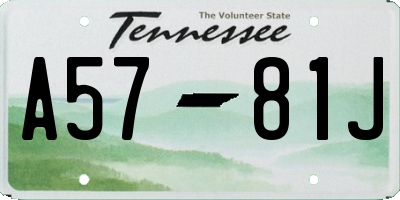 TN license plate A5781J