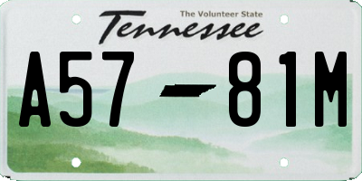 TN license plate A5781M