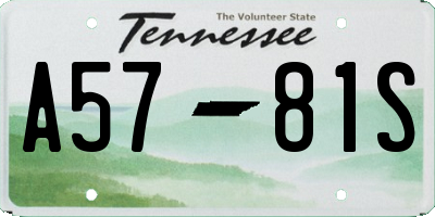 TN license plate A5781S
