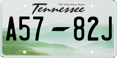 TN license plate A5782J