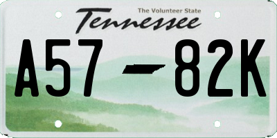 TN license plate A5782K