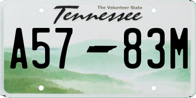 TN license plate A5783M