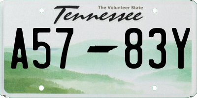 TN license plate A5783Y