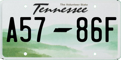 TN license plate A5786F