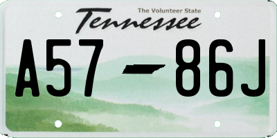 TN license plate A5786J
