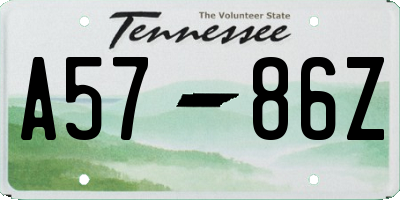 TN license plate A5786Z