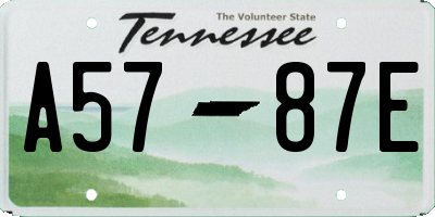 TN license plate A5787E