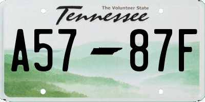 TN license plate A5787F