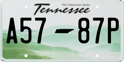 TN license plate A5787P