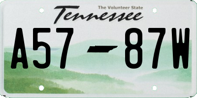 TN license plate A5787W
