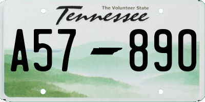 TN license plate A5789O