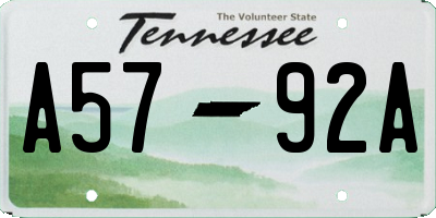 TN license plate A5792A