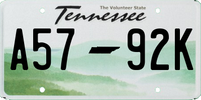 TN license plate A5792K