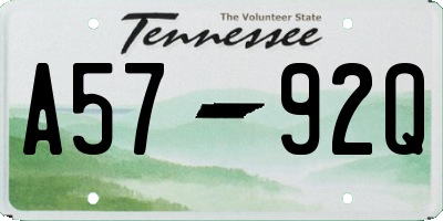 TN license plate A5792Q