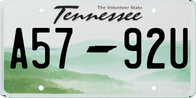 TN license plate A5792U