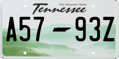 TN license plate A5793Z