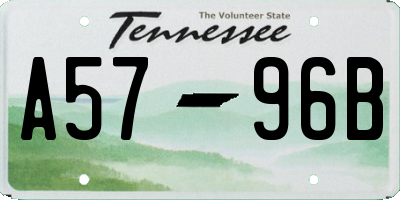 TN license plate A5796B