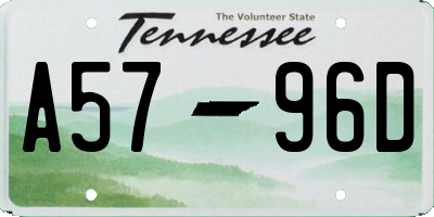 TN license plate A5796D