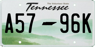 TN license plate A5796K