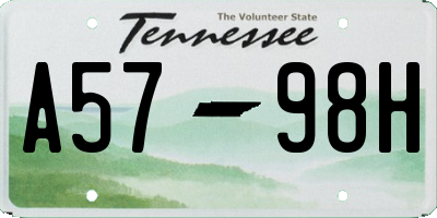 TN license plate A5798H