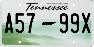 TN license plate A5799X
