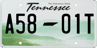 TN license plate A5801T