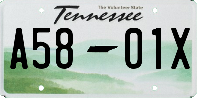 TN license plate A5801X