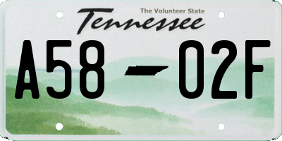 TN license plate A5802F